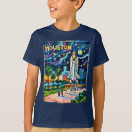 Camiseta Horizonte de Houston Centro Espacial Cohete Van Go