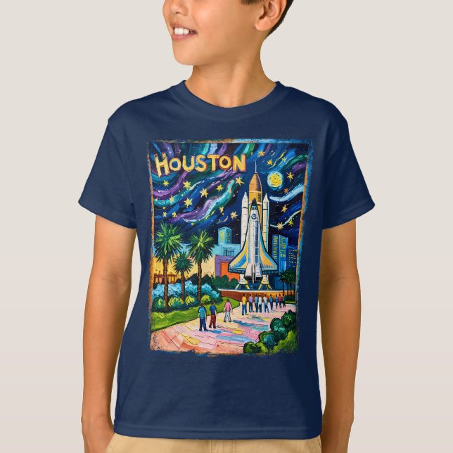 Camiseta Horizonte de Houston Centro Espacial Cohete Van Go (Anverso)