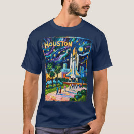 Camiseta Horizonte de Houston Centro Espacial Cohete Van Go