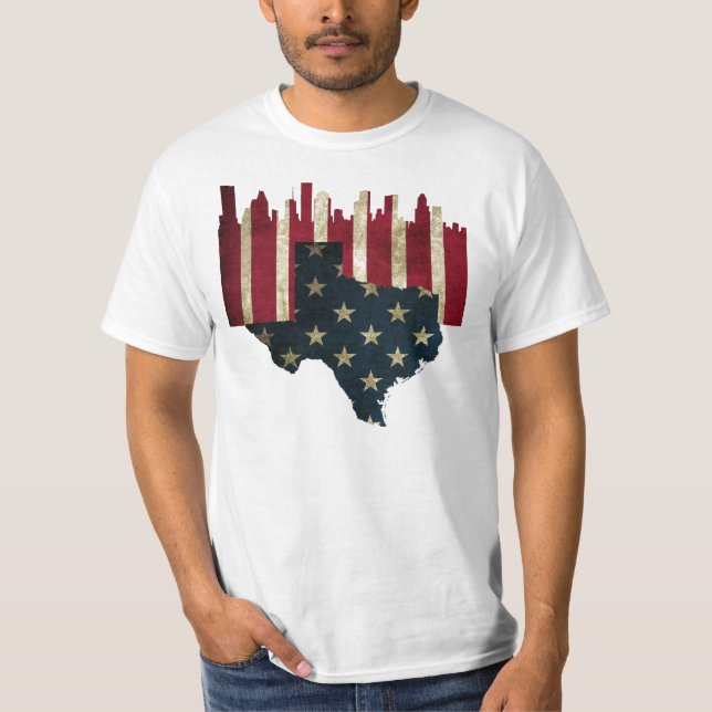 Camiseta Horizonte de la bandera de Houston, Tejas (Anverso)
