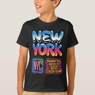 Camiseta horizonte de la ciudad de nueva york bronx queens 