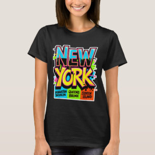 Camiseta horizonte de la ciudad de Nueva York bronx queens 
