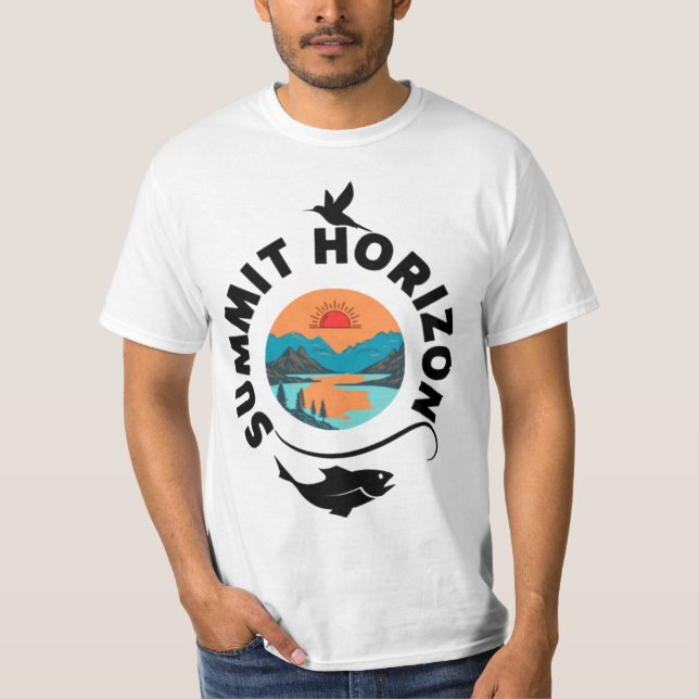 Camiseta Horizonte de la Cumbre, Alcanzar Nuevas Alturas (Anverso)