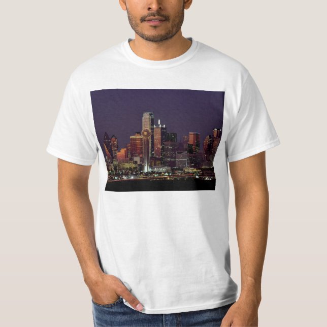 Camiseta Horizonte de la noche de Dallas, Tejas (Anverso)
