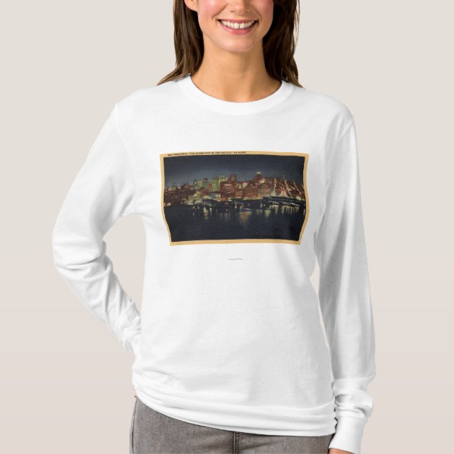 Camiseta Horizonte de la noche "de la ciudad de la reina (Anverso)