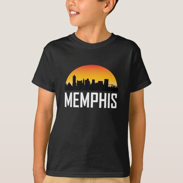 Camiseta Horizonte de la puesta del sol de Memphis TN (Anverso)