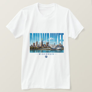 Camiseta Horizonte de Milwaukee Wisconsin Nombre de la Ciud