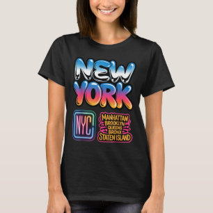 Camiseta horizonte de nueva york ciudad bronx queens manhat