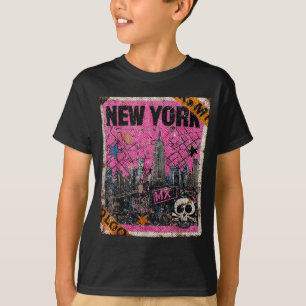 Camiseta Horizonte de Nueva York punk grunge vintage retro 