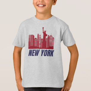 Camiseta Horizonte de Nueva York y minimalista de Liberty
