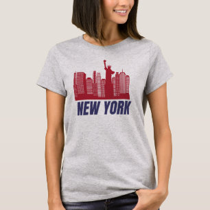 Camiseta Horizonte de Nueva York y minimalista de Liberty