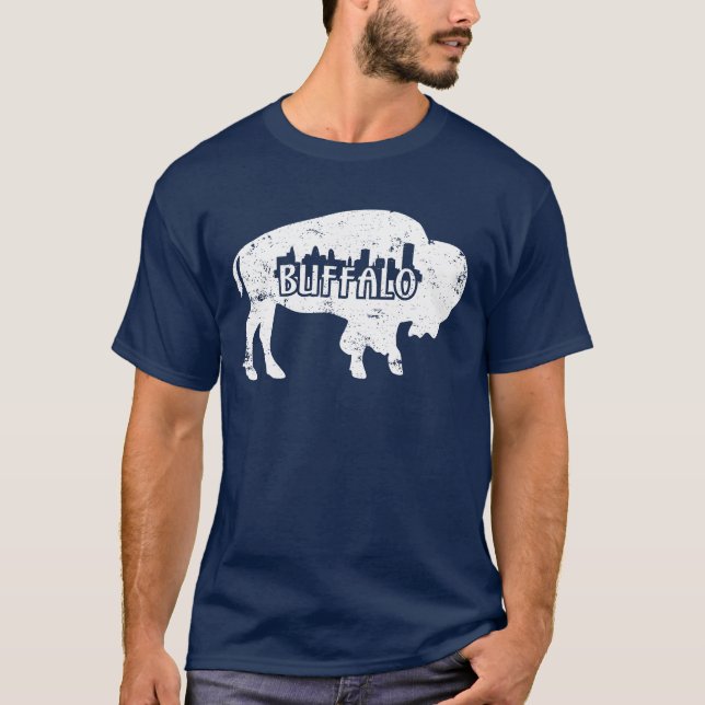 Camiseta Horizonte de Ny del búfalo apenado (Anverso)