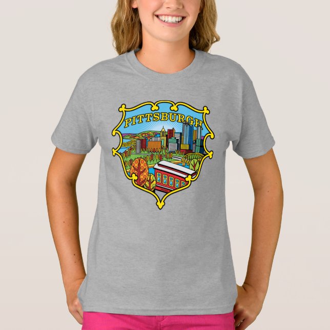 Camiseta Horizonte de Pittsburgh en escudo de la ciudad (Anverso)