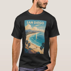 Camiseta Horizonte de San Diego California Arte de Viaje Vi