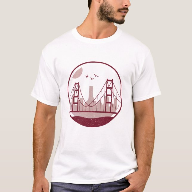 Camiseta Horizonte de San Francisco de puente Golden Gate (Anverso)