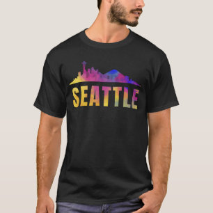 Camiseta Horizonte de Seattle Ciudad Pueblo Estado de Washi