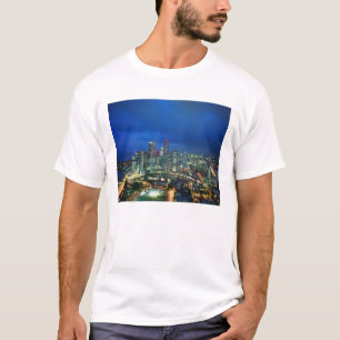 Camiseta Horizonte de Singapur por la noche, Singapur