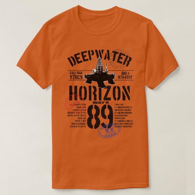 Camiseta Horizonte Deepwater (Diseño del anverso)