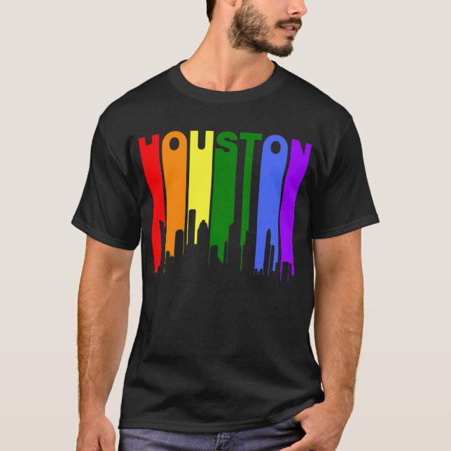 Camiseta Horizonte del arco iris del orgullo gay de Houston (Anverso)
