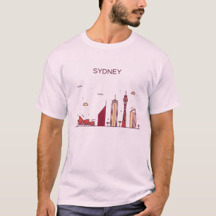 Camiseta Horizonte del Doodle de Sydney, Australia el  