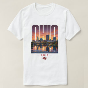 Camiseta Horizonte del frente del río Ohio Luces de la ciud