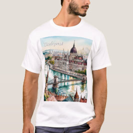 Camiseta Horizonte del Parlamento de Budapest Hungría Río D