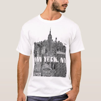 Camiseta Horizonte grabado al agua fuerte NYC de la mirada