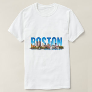 Camiseta Horizonte Histórico de Viajes de Boston Massachuse