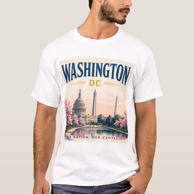 Camiseta Horizonte histórico de Washington DC (Anverso)