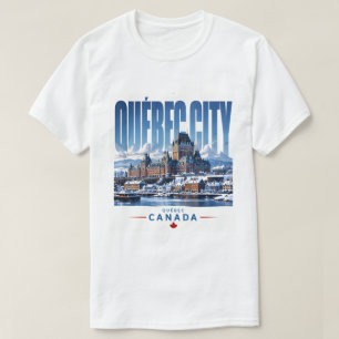 Camiseta 🏰 Horizonte moderno de la ciudad de Quebec 🏰
