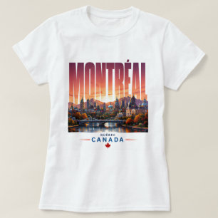 Camiseta 🍂 Horizonte moderno de Montreal estilo de ciudad