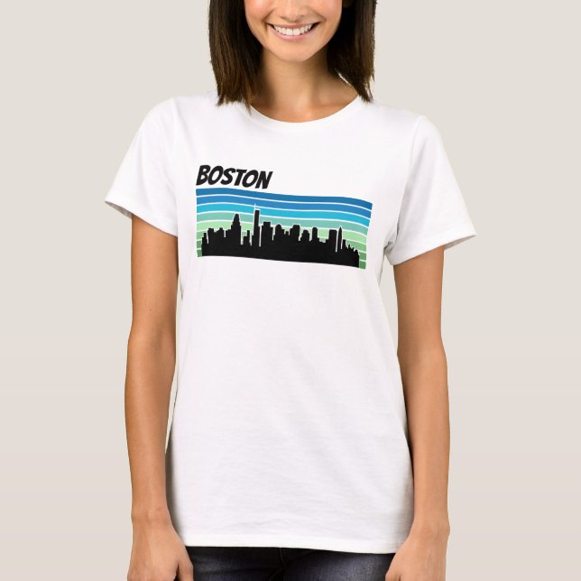 Camiseta Horizonte retro de Boston (Anverso)