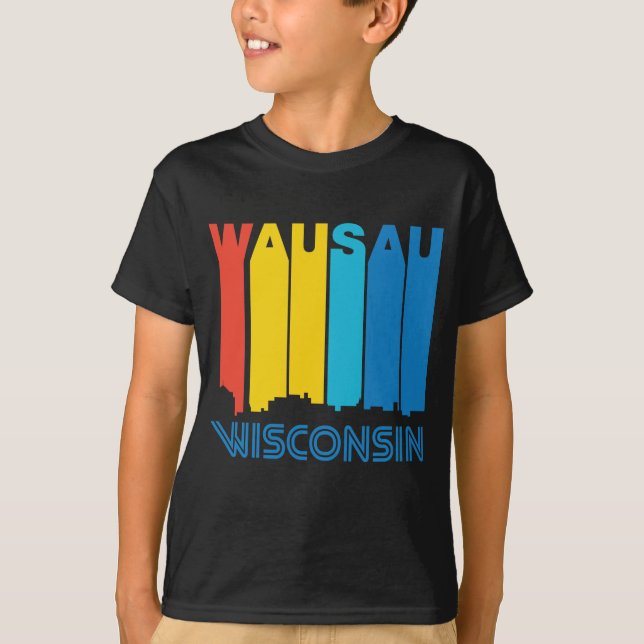 Camiseta Horizonte retro de Wausau Wisconsin del estilo de (Anverso)