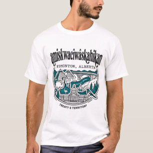 Camiseta Horizonte urbano de Edmonton Alberta Canadá Mapa