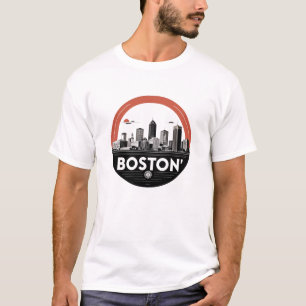 Camiseta Horizonte urbano de la ciudad de Boston – Paisaje 