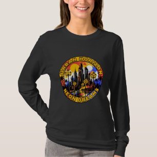 Camiseta Horizonte urbano sueños de neón paisaje urbano