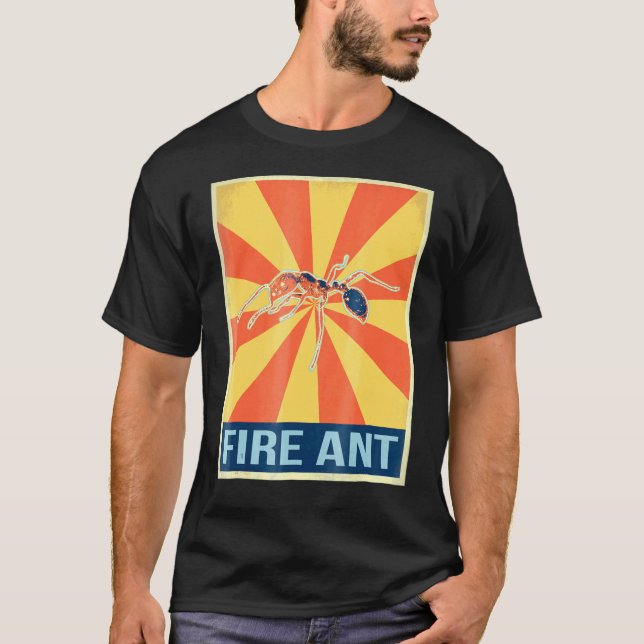 Camiseta Hormiga de fuego de vintage (Anverso)