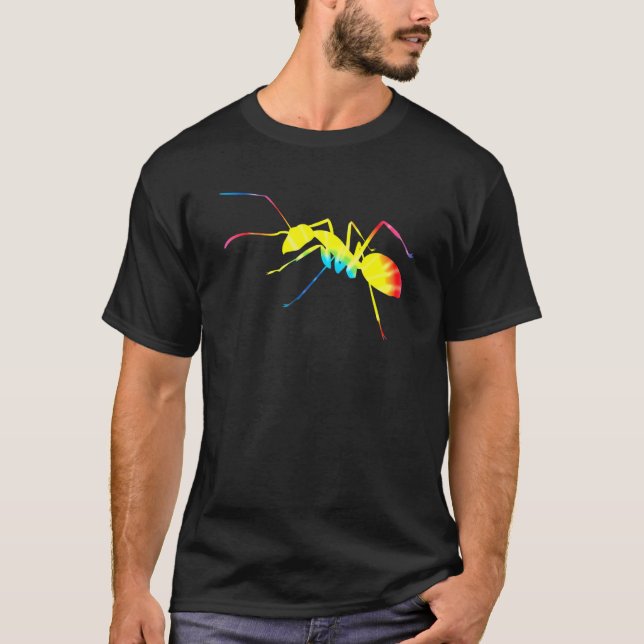 Camiseta Hormiga de tinta arco iris Impresión de plaga de a (Anverso)