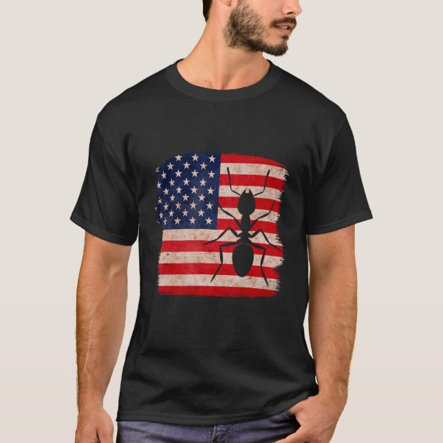 Camiseta Hormigas de Estados Unidos, Hormiga Patriótica 4 d (Anverso)