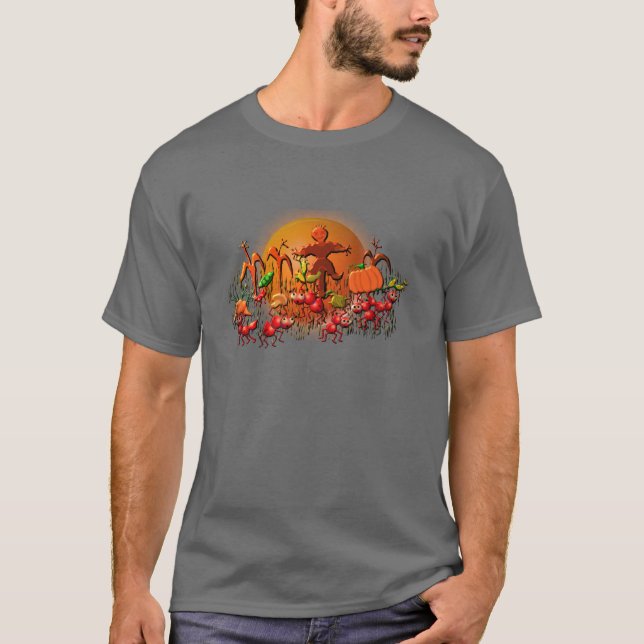 Camiseta hormigas de la cosecha (Anverso)