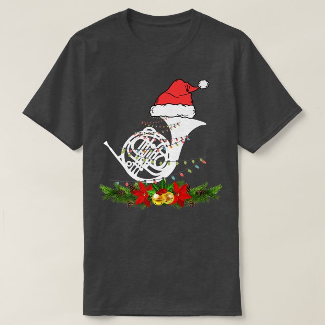 Camiseta Horn Christmas Pajamas Music Instrument  (Diseño del anverso)
