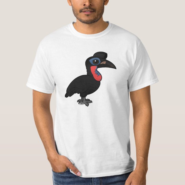 Camiseta Hornbill de tierra abisinio de Birdorable (Anverso)