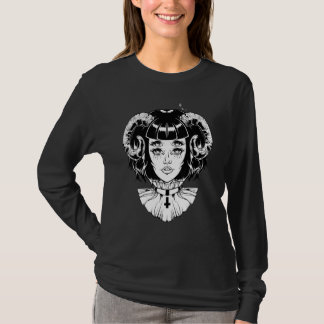 Camiseta Horned Devil Satanic Halloween Glitch Goth Emo Pun
