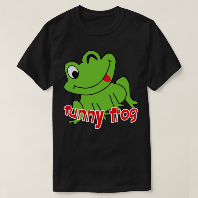 Camiseta Horned Funny Frog, personalizado de rana grande (Diseño del anverso)