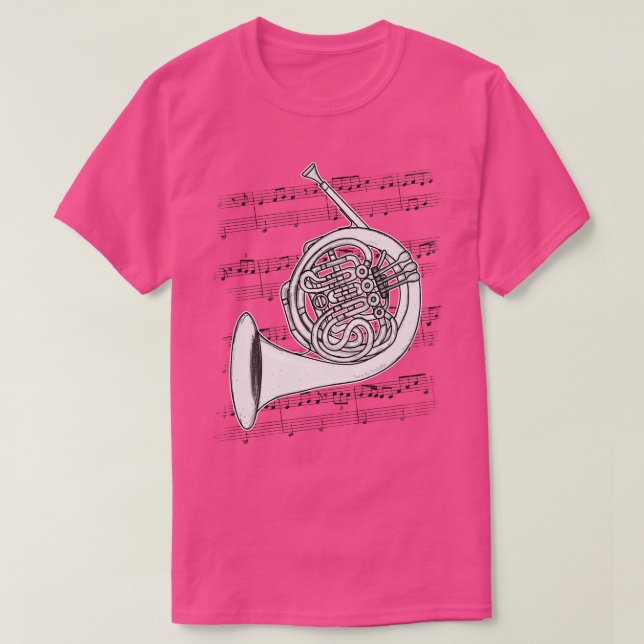 Camiseta Hornista de música de latón de jugador francés (Diseño del anverso)