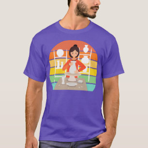 Camiseta Horno de cerámica retro para mujeres de la cerámic