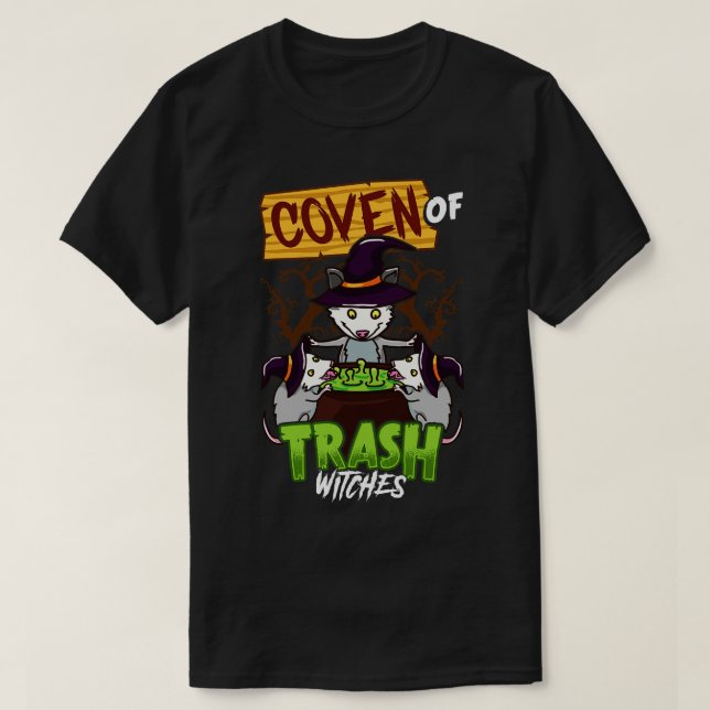 Camiseta Horno De Testigos De Basura Halloween Opossum (Diseño del anverso)
