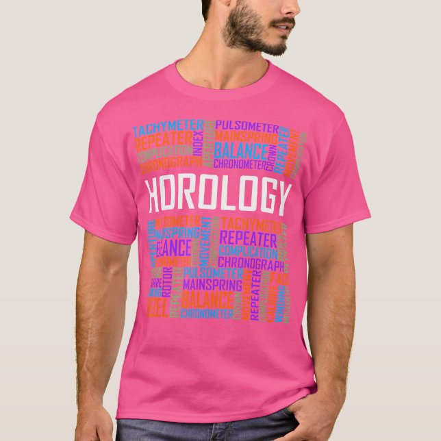 Camiseta Horología Palabras Horóloga Reloj Experto (Anverso)