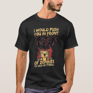 Camiseta Horor Satanás Te Empujaría Frente A Zombies