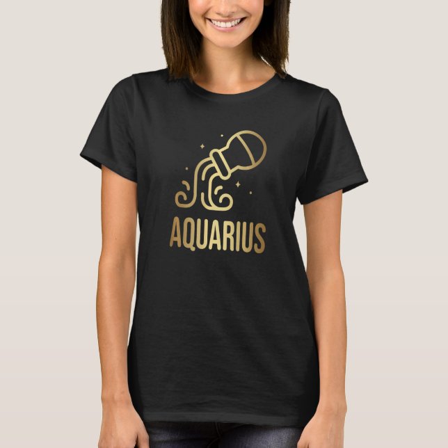 Camiseta Horoscope Aquarius Zodiac Astrología Rótulo 10 (Anverso)